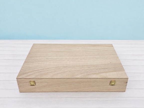 Caja de madera 6 botellas de vino bisagra y broche Ref.6BotBBOK