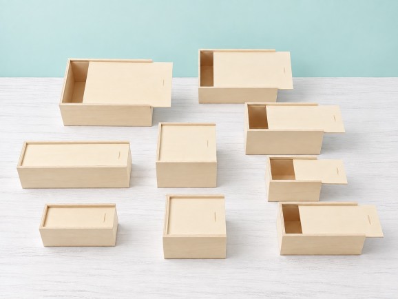 Caja de madera c/tapa corredera varias medidas Ref.TC