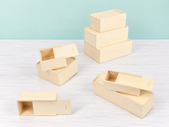Wooden box with sliding lid various sizes Ref.TC