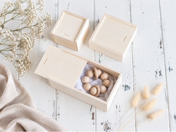 Wooden box with sliding lid various sizes Ref.TC