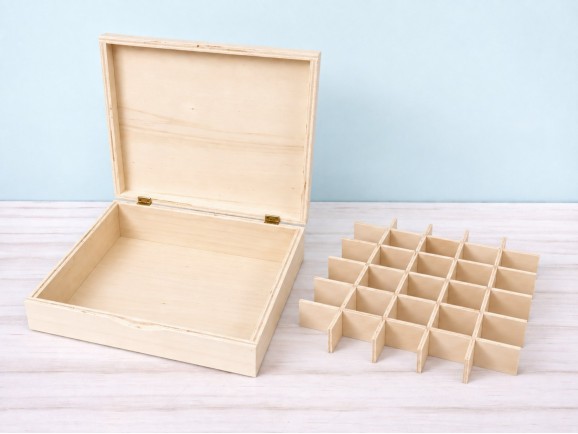 Caja de madera 23x23x5 cm. Ref.AR1028.2