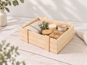 Wooden tray 35x28.5x11 cm packaging style Ref.PC10RTS