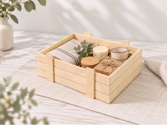 Bandeja de madera 35x28,5x11 cm. tipo embalaje Ref.PC10RTS