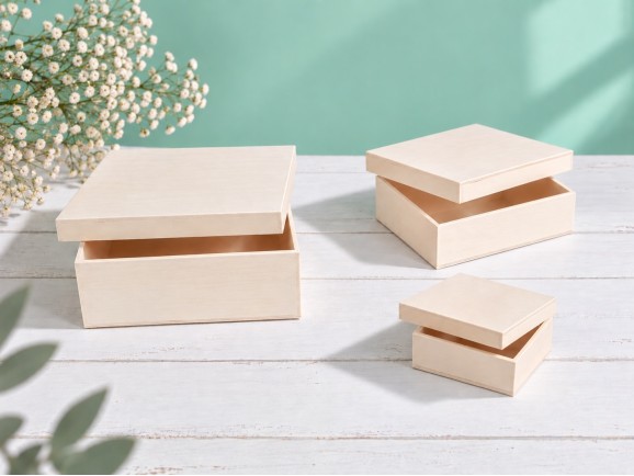 Caja de madera c/tapa 3 medidas Ref.P1813