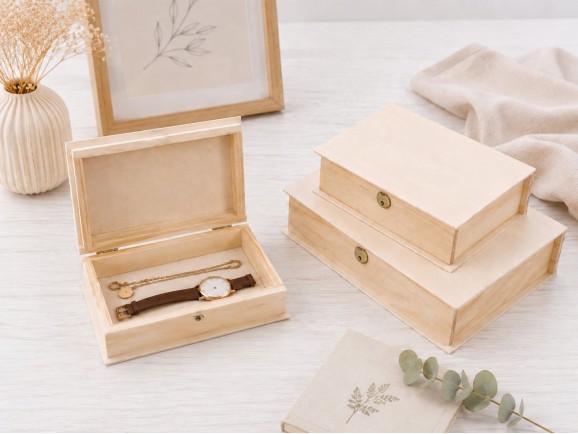 Wooden book box 3 sizes Ref.P1320A