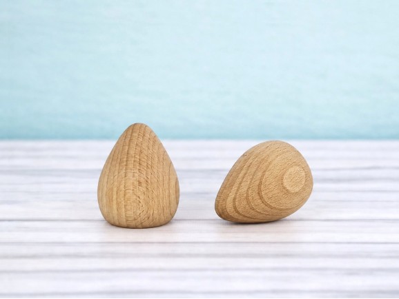 Remate madera haya forma bala 6 cm. Ref.374