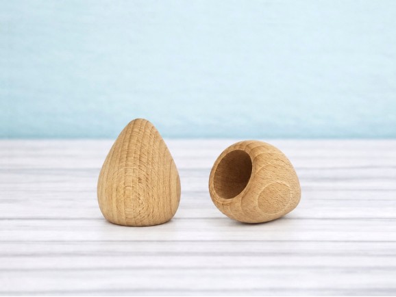 Remate madera haya forma bala 6 cm. Ref.374