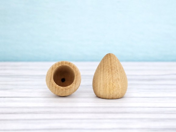 Remate madera haya forma bala 6 cm. Ref.374