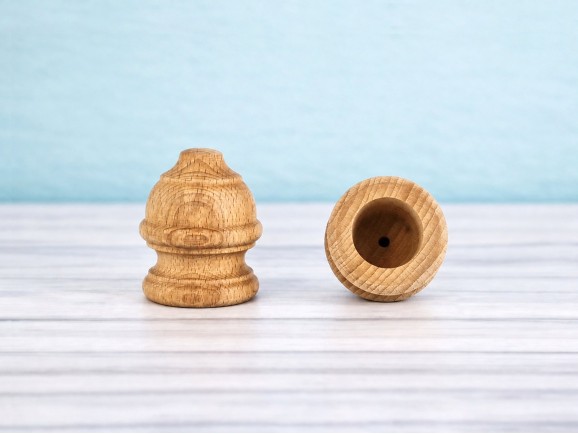 Remate madera haya torneado chato 6 cm. Ref.371A