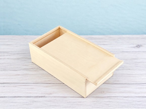 Wooden box 31x17x10 cm. with Frame sliding cover Ref.PC40S