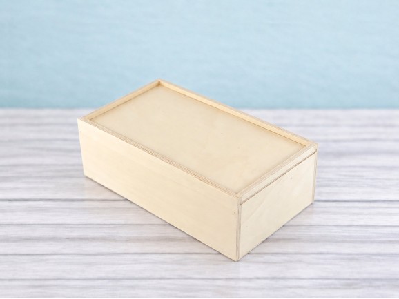 Wooden box 31x17x10 cm. with Frame sliding cover Ref.PC40S