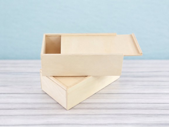 Wooden box 31x17x10 cm. with Frame sliding cover Ref.PC40S