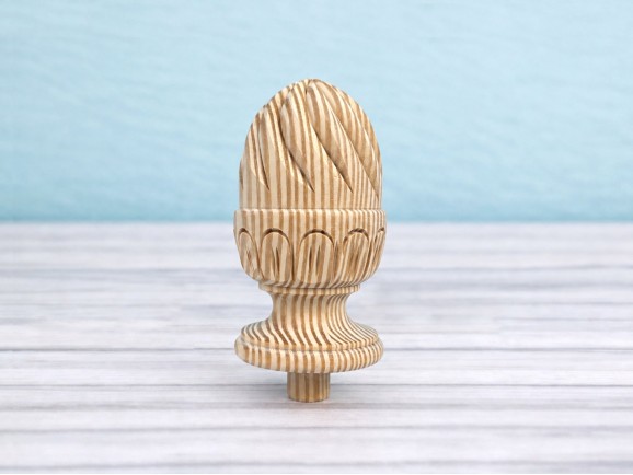 Wooden Pineapple Finial Carved Pine Wood Ø9 cm. Ref.858P