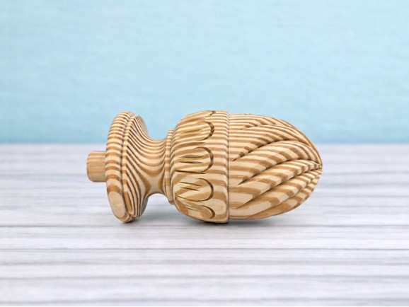 Wooden Pineapple Finial Carved Pine Wood Ø9 cm. Ref.858P