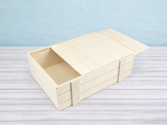 Caja de madera tipo Embalaje 35x27x10 cm. c/tapa corredera Ref.P1454C10RT