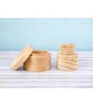 Round pine box with lace lid 3 sizes Ref.AR7240