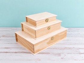 Wooden book box 3 sizes Ref.P1320A