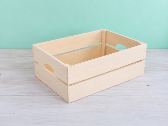 Caja Cesta de madera c/asas 2 medidas Ref.AR1653