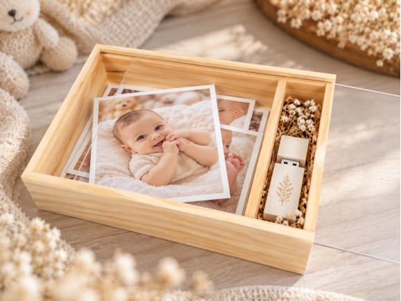 Caja de madera para fotógrafos c/tapa metacrilato Ref.P1454DM
