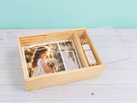 Wooden box for photographers with methacrylate lid Ref.P1454DM