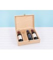 Caja madera 4 Botellas de vino Bisagra y Broche Ref.4botBBOK