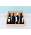 Caja madera 4 Botellas de vino Tapa Corredera Ref.4botTCOK