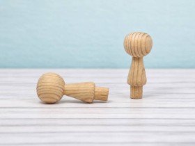 Pine wood peg with ball end 6xØ2 cm with dowel Ref.114