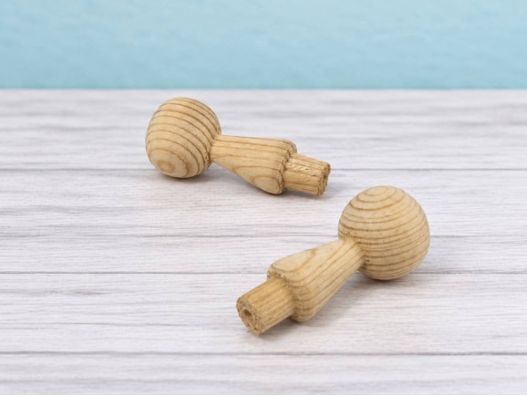 Pine wood peg with ball end 6xØ2 cm with dowel Ref.114