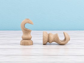 Open wooden bracket for Ø15 mm rod. Ref.457
