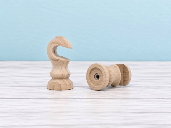 Open wooden bracket for Ø15 mm rod. Ref.457