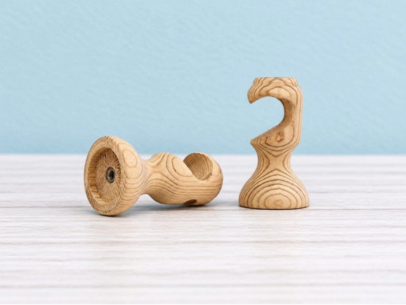 Open pine wood bracket for Ø20 mm rod Ref.455