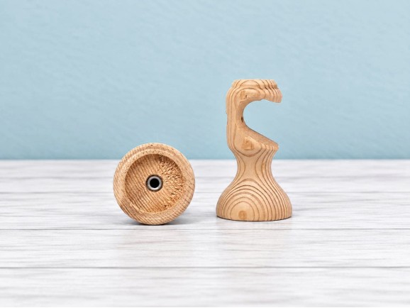 Soporte de madera pino abierto para barra Ø20 mm. Ref.455