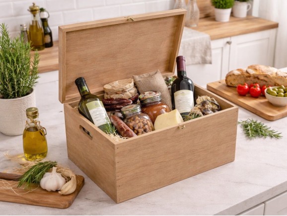 Large wooden box 39x29x24 cm. with handles Ref.P50C52