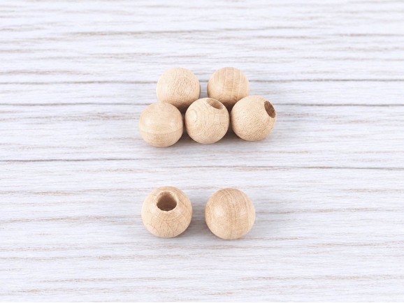 Wooden ball Ø20 mm. c/T.8x10 mm. Ref.20T8x10