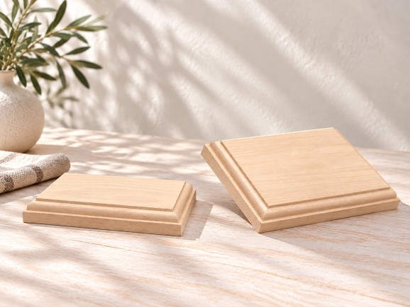 Rectangular wooden base 12x8x2 cm. Ref.2543