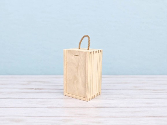 Caja de madera 19,5x12x11,5 cm. tapa corredera Ref.DRSM201
