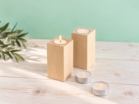 Wooden candle holder 10x5x5 cm. Ref.ET2023