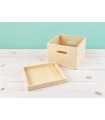 Square wooden box 20x20x16 cm. with handles and lid Ref.AW24911