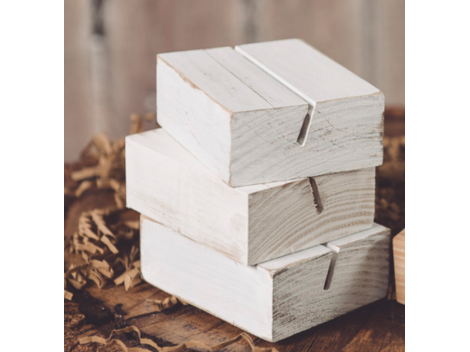 White wooden block 12x9x4 cm. Ref.P1005