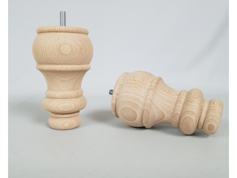 Wood leg turned beech 12.5xØ7.5 cm. Ref.ST98