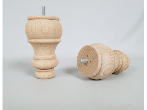 Wood leg turned beech 12.5xØ7.5 cm. Ref.ST98
