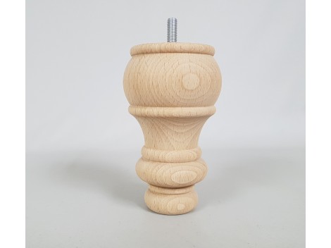 Wood leg turned beech 12.5xØ7.5 cm. Ref.ST98