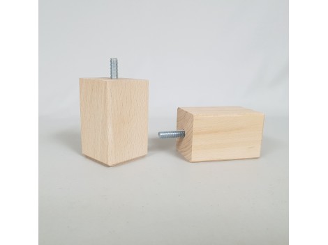 Beech wood leg square beech 8x5x5 cm. Ref.ST855