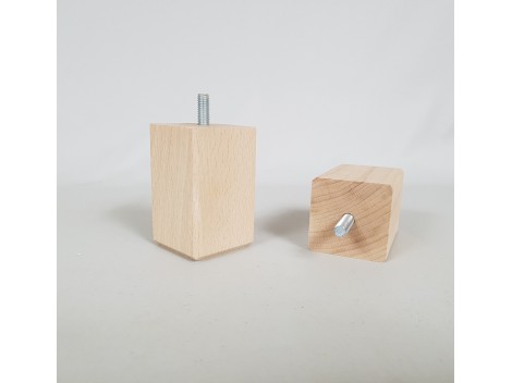 Beech wood leg square beech 8x5x5 cm. Ref.ST855