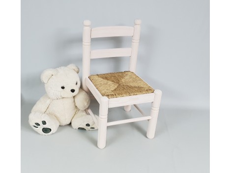 Silla infantil Blanca Sara con asiento de enea Ref.AR13192