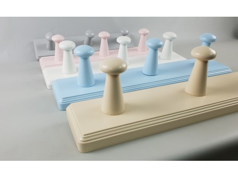 White coat rack wall 3 knobs ABC Ref.851