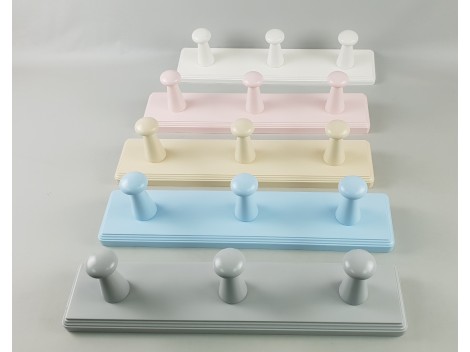 White coat rack wall 3 knobs ABC Ref.851