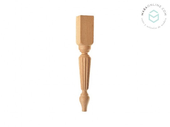 Pata de madera estriada L30 cm. Ref.ST143R