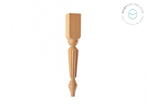 Fluted wooden leg, 30 cm long Ref.ST143R
