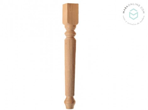 Pata de madera estriada L75x9x9 cm. Ref.ST145R